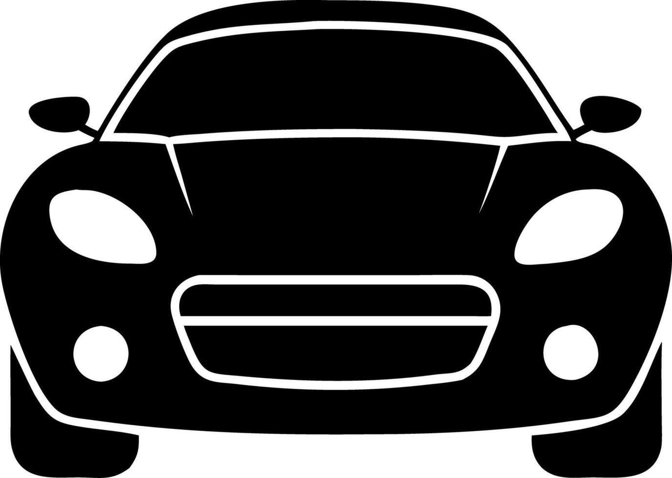 Sleek Sports Car Front View Silhouette Illustration for Automotive Design vector