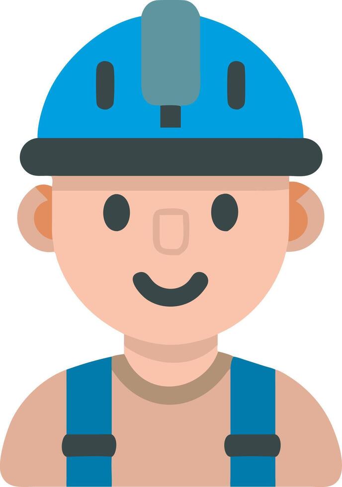 Smiling Construction Worker Illustration Safety Helmet Design vector