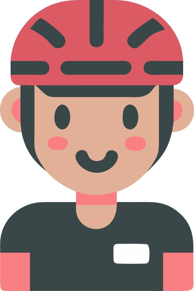 Smiling Cyclist Wearing Red Helmet Illustration for Sports and Safety Content vector