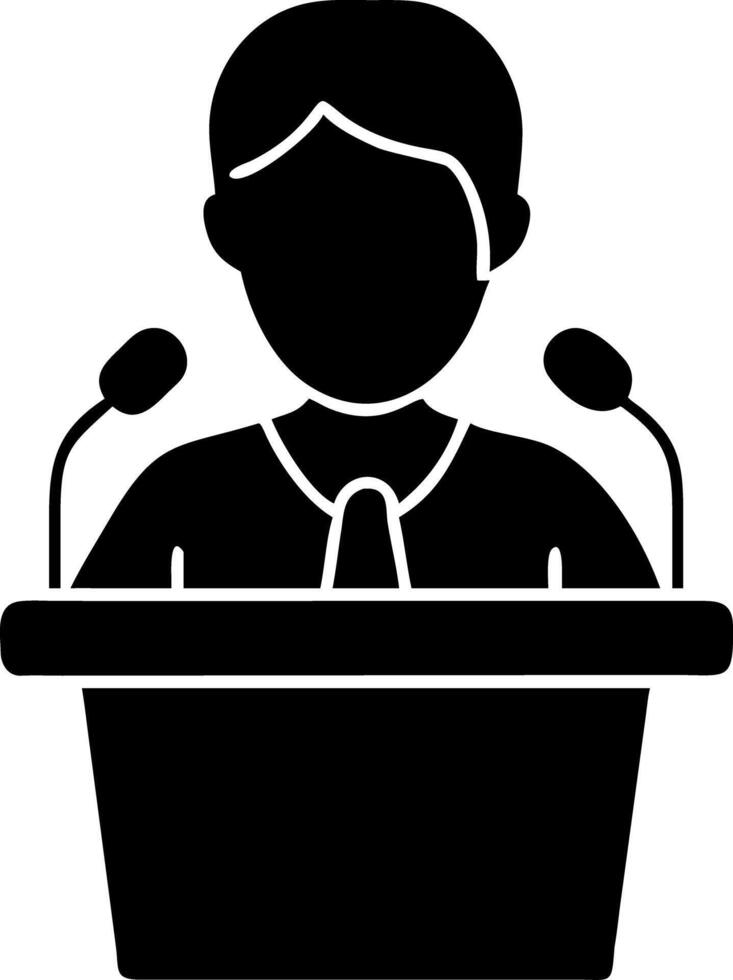 Speaker at Podium for Public Speaking and Presentation Concepts vector
