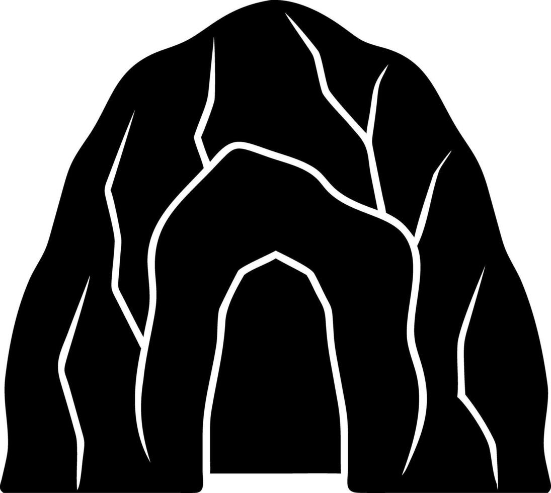 Stylized Cave Entrance Silhouette for Adventure Design Projects vector