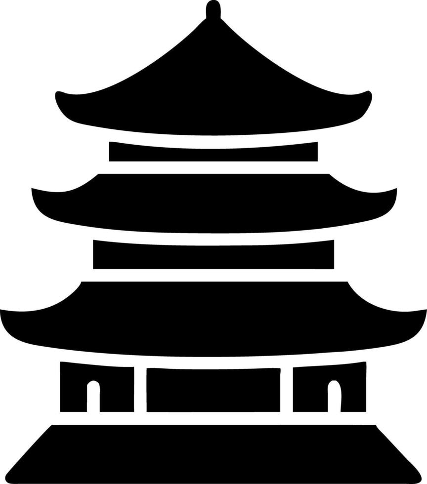 Traditional Japanese Pagoda Silhouette for Cultural and Architectural Design vector