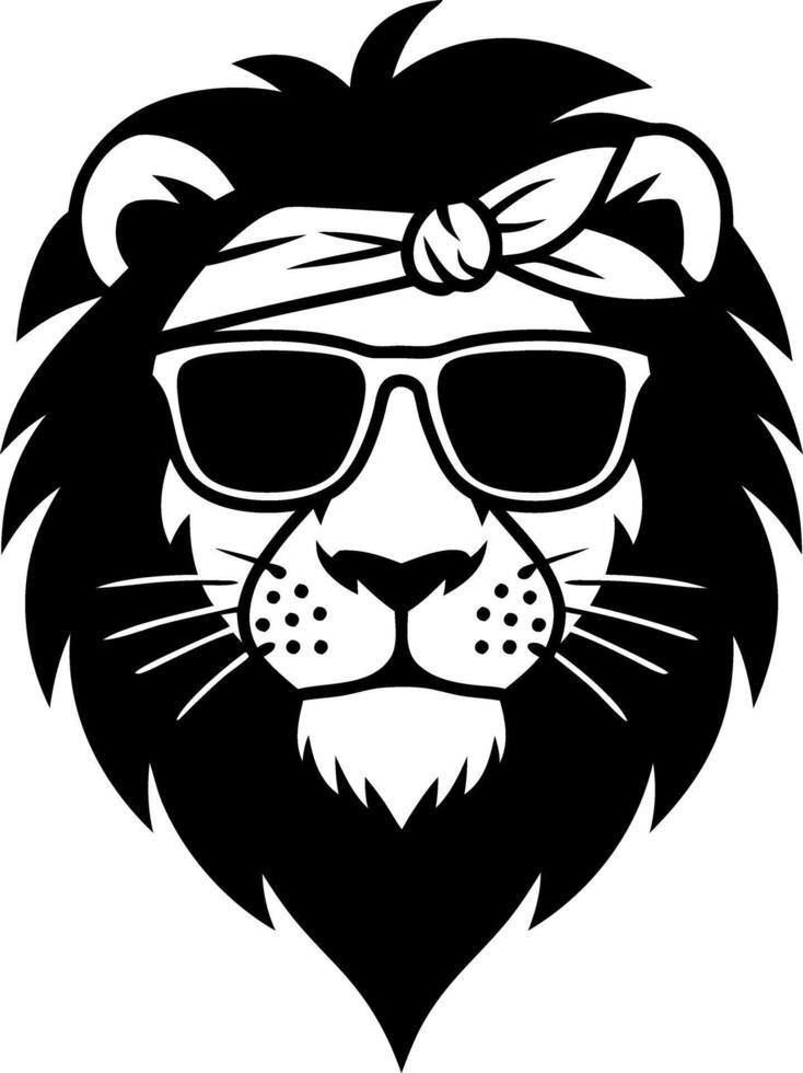 Trendy Cool Lion with Sunglasses and Bandana Illustration vector