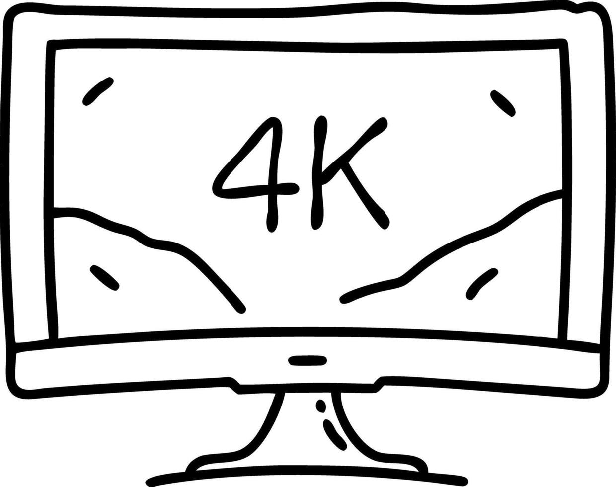 Illustration of 4K Ultra HD Monitor Display Technology vector