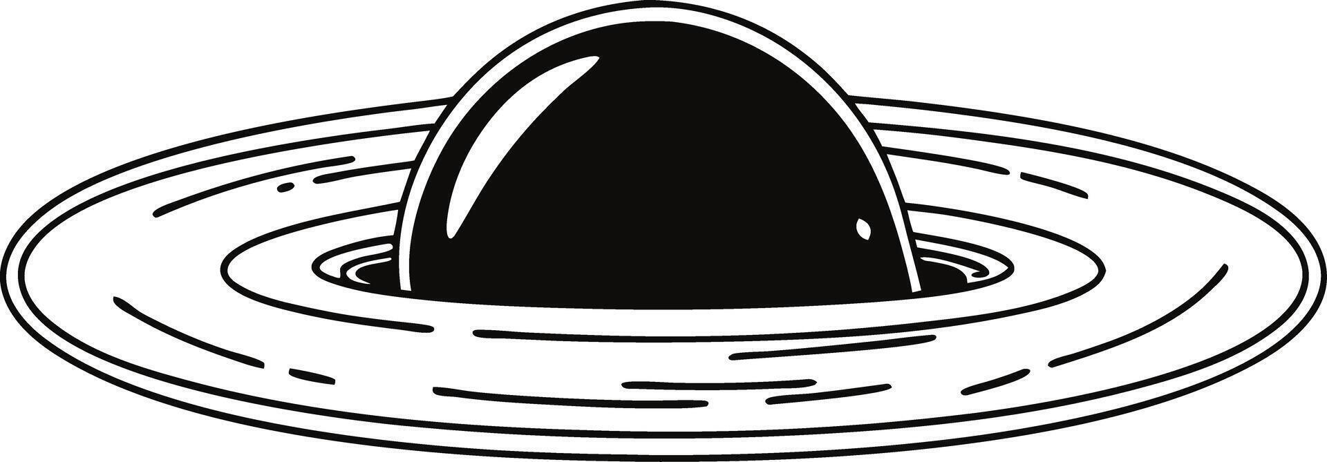 Illustration of Black Hole with Swirling Rings in Space vector