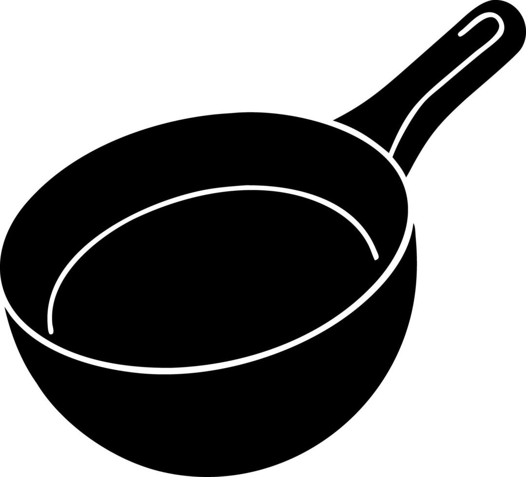 Illustration of Black Cooking Pan with Handle for Kitchen and Culinary Design vector