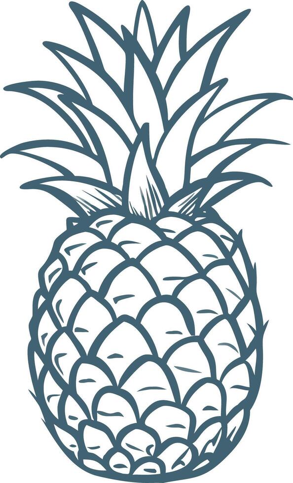 Illustration of Pineapple Outline Design for Decorative and Culinary Use vector
