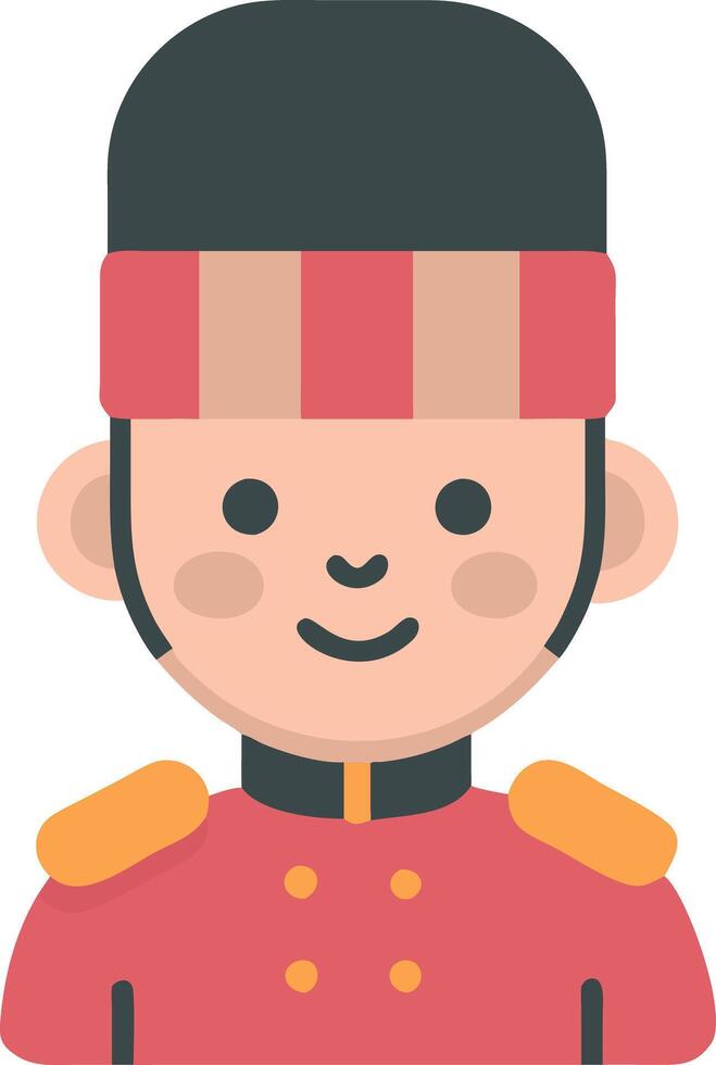 Illustration of Smiling Cartoon British Guard in Red Uniform vector
