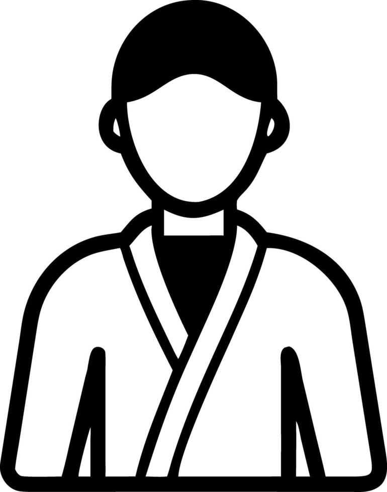 Illustration Person Wearing Martial Arts Gi Uniform Minimalist Design vector