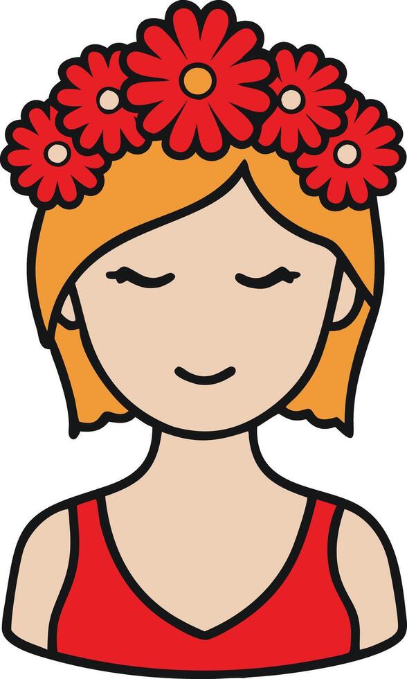 Illustration of Woman with Floral Crown Ideal for Spring and Summer Themes vector