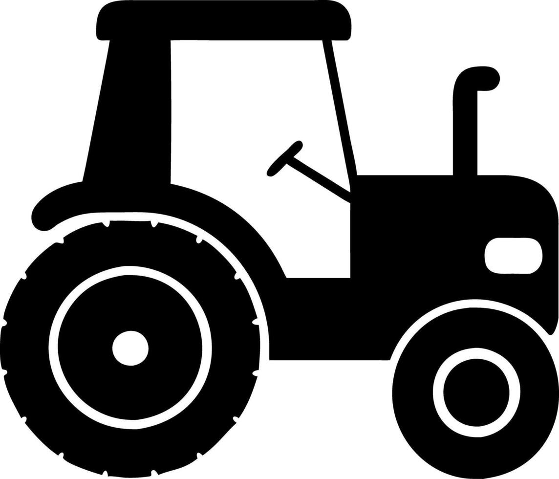 Silhouette of Agricultural Tractor for Farming and Machinery Design vector