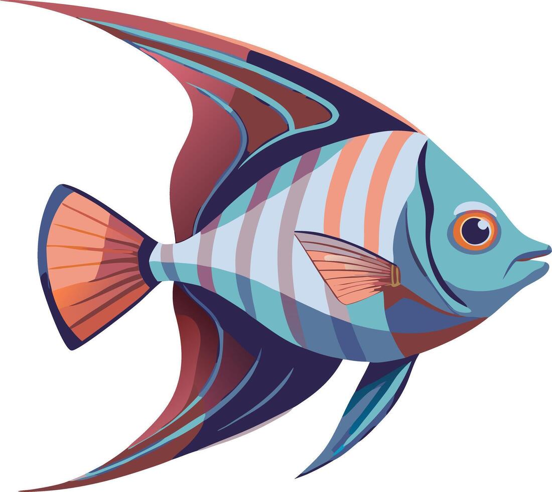 Vibrant Angelfish Art Colorful Marine Illustration vector