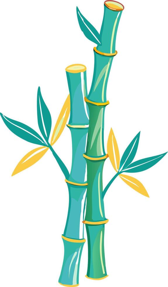 Vibrant Bamboo Stalks and Leaves Illustration for Nature and Decor vector