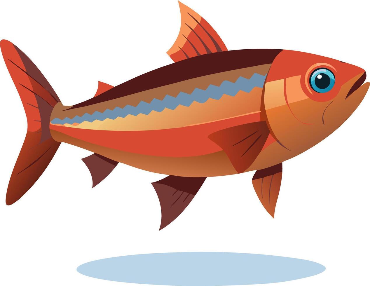 Vibrant Cartoon Fish Illustration for Educational and Aquarium Themes vector