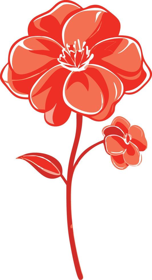 Vibrant Red Flower Illustration for Nature and Design Projects vector