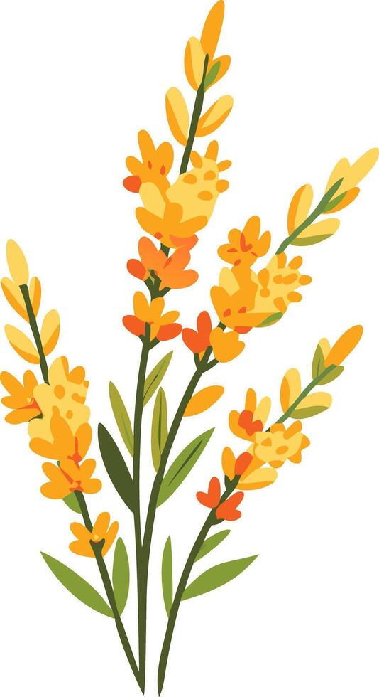 Vibrant Yellow and Orange Floral Illustration for Design Projects vector