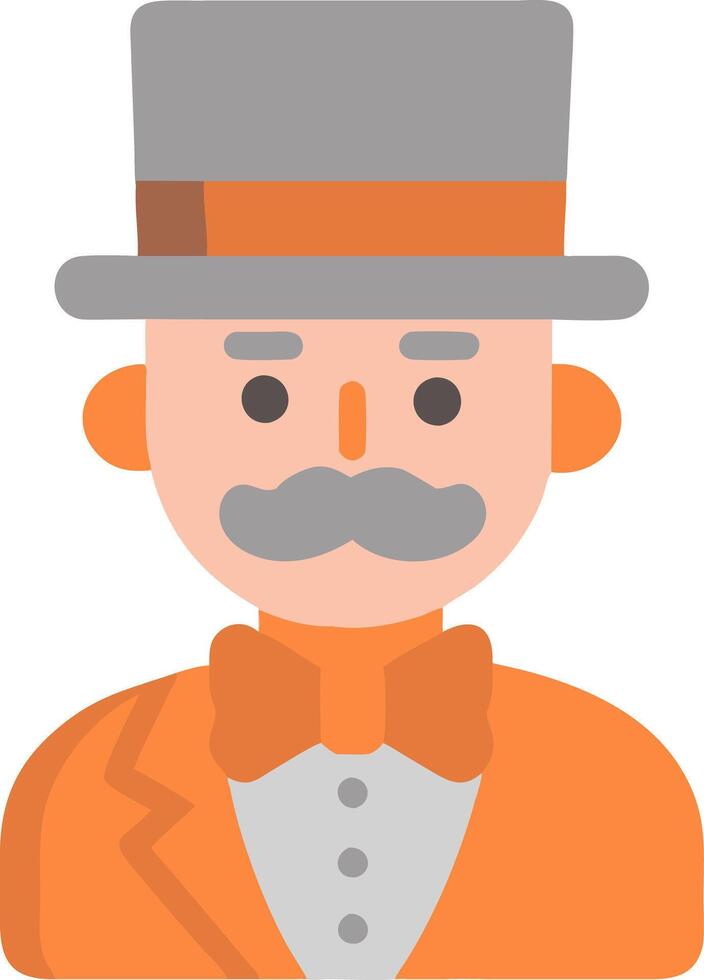 Vintage Gentleman in Orange Suit with Bow Tie and Top Hat Art vector