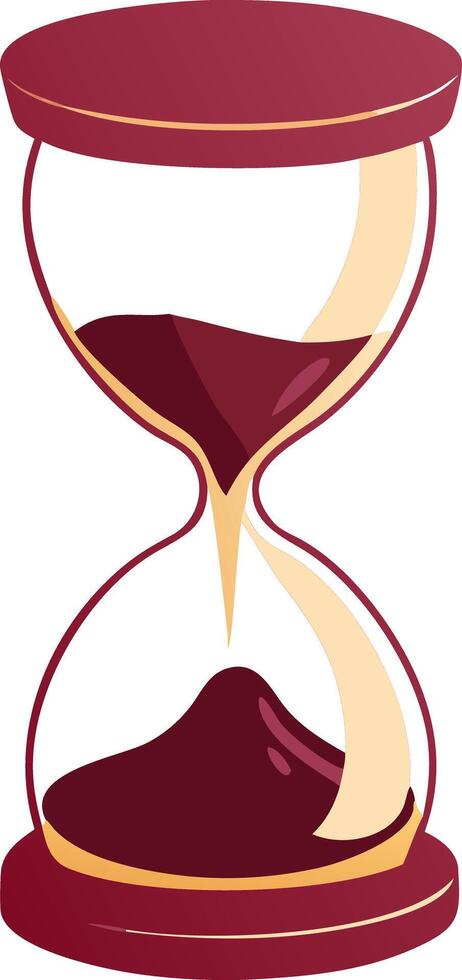Vintage Hourglass Sand Timer Graphic Illustrating Time Passing Concept vector