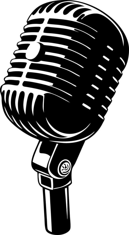Vintage Microphone Illustration for Music and Broadcasting Themes vector