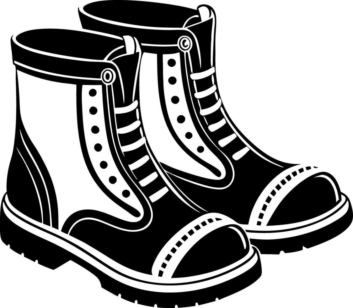 Vintage Lace Up Leather Boots Illustration vector