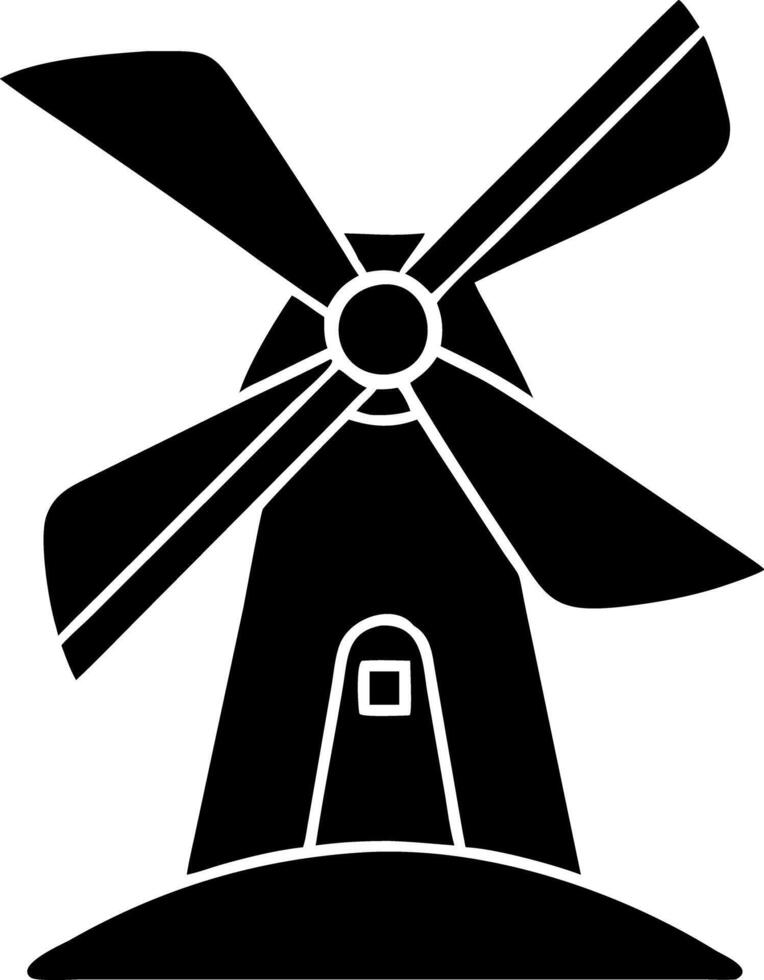 Vintage Windmill Silhouette for Sustainable Energy Design vector