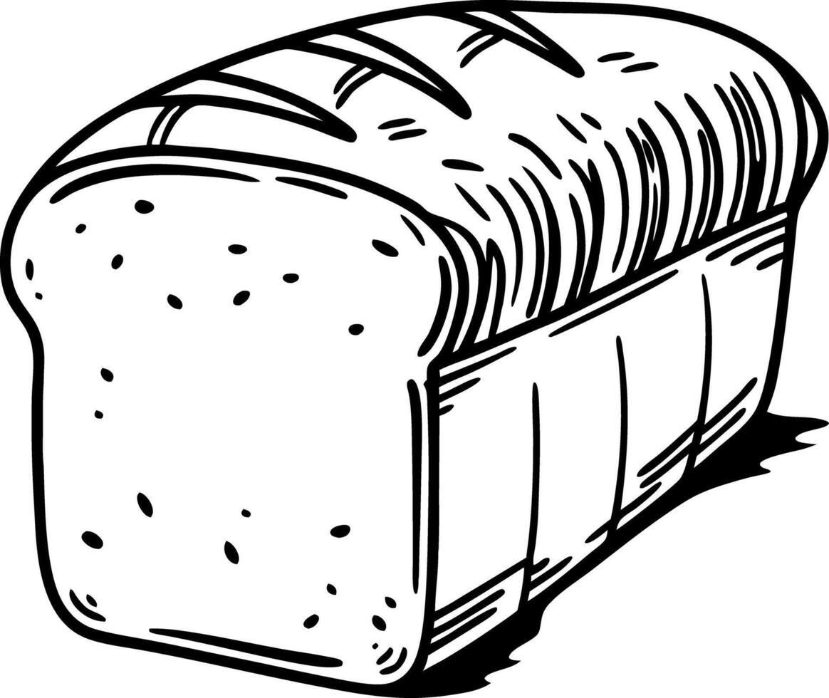 Whole Wheat Bread Loaf Illustration Bakery Design Element Food Art vector