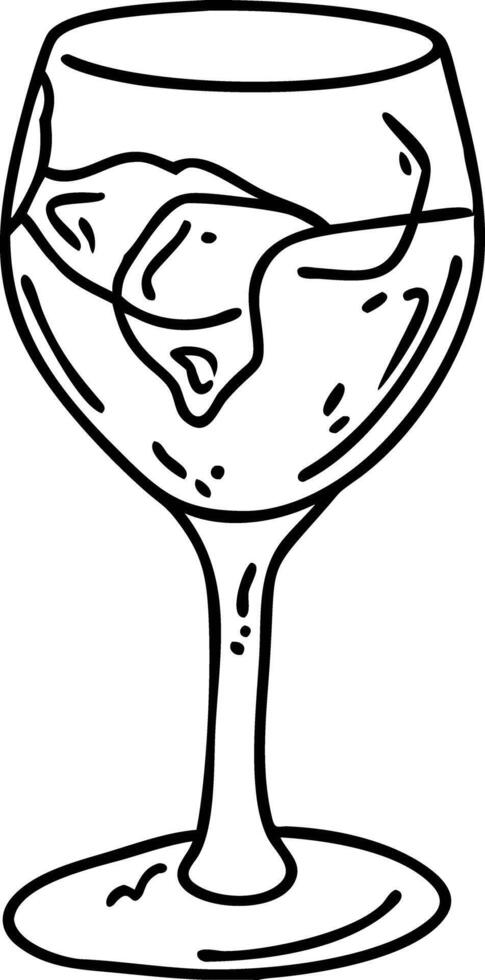 Wine Glass with Ice Illustration for Beverage Design vector