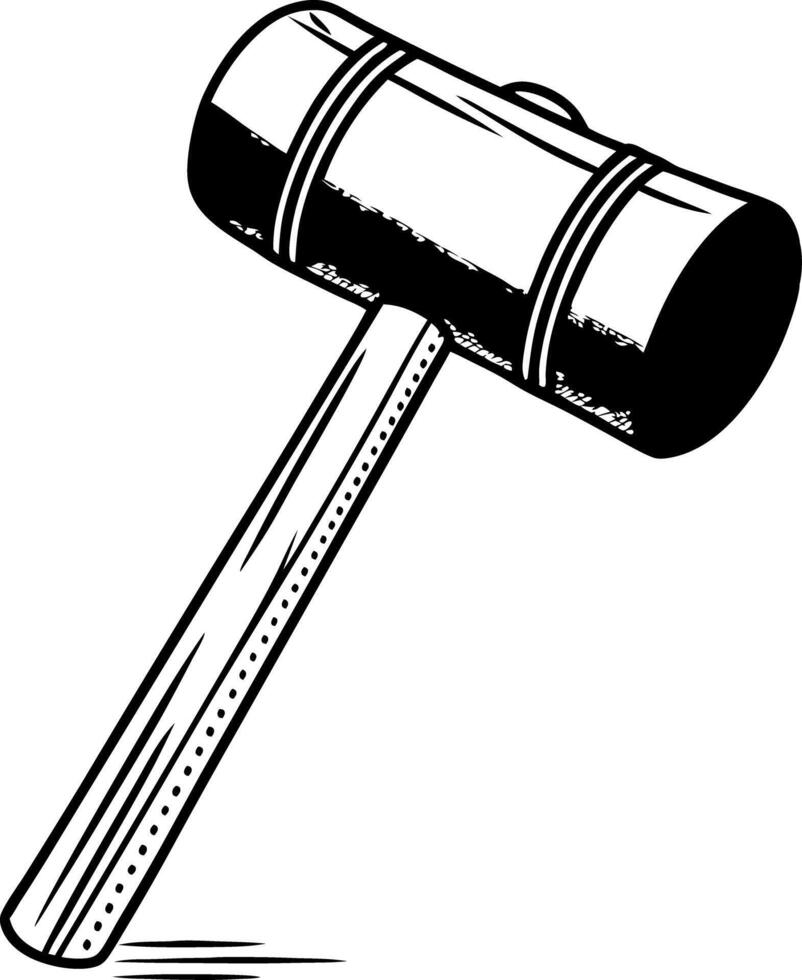 Wooden Mallet Illustration Vintage Style Hammer Tool Design vector