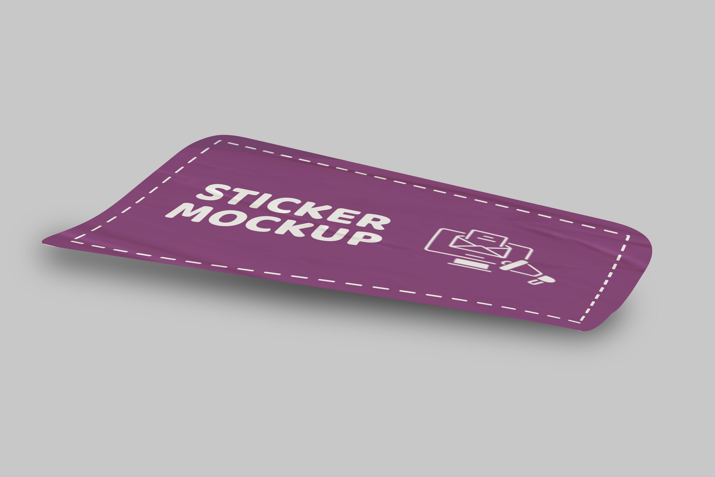 Realistic Rectangle Sticker Mockup Template psd