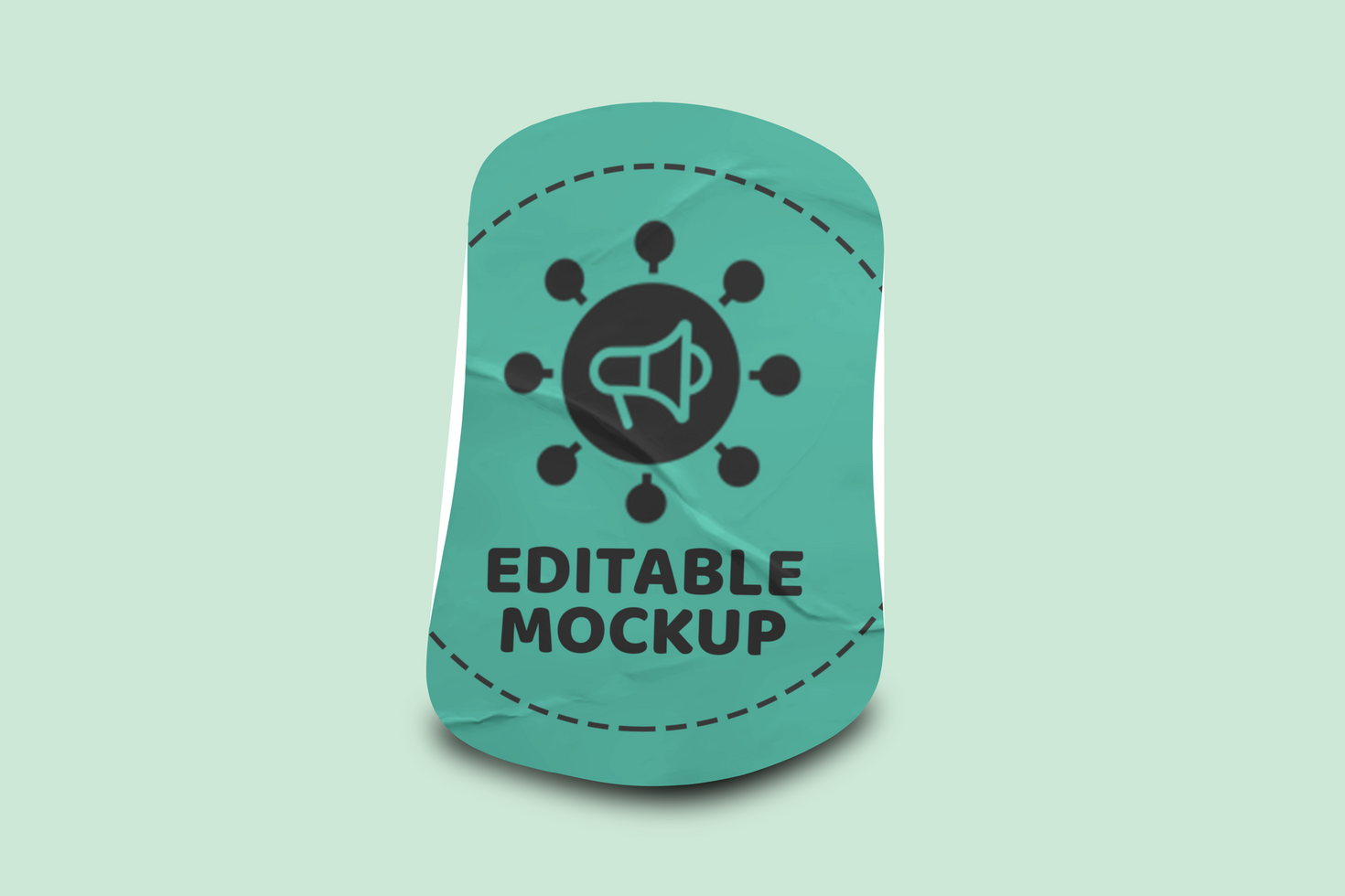 Realistic Fold Sticker Mockup Template Design psd