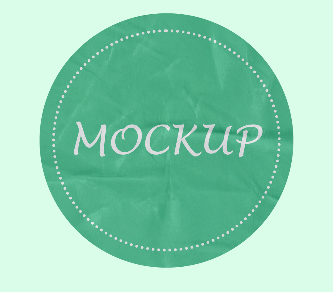 Glossy Crumbled Sticker Mockup Template psd