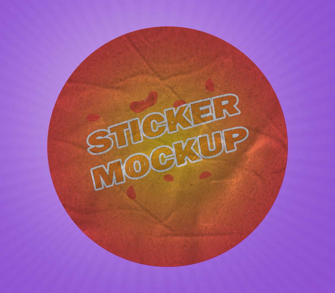 Glued Round Sticker Mockup Template psd