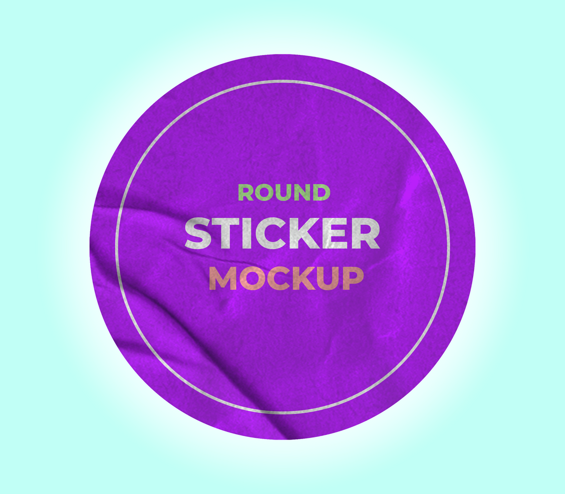 Glossy Round Sticker Mockup Design Label Tag Mockup psd