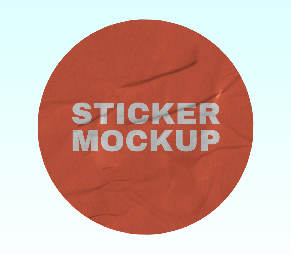 Round Shaped Sticker Mockup Template psd