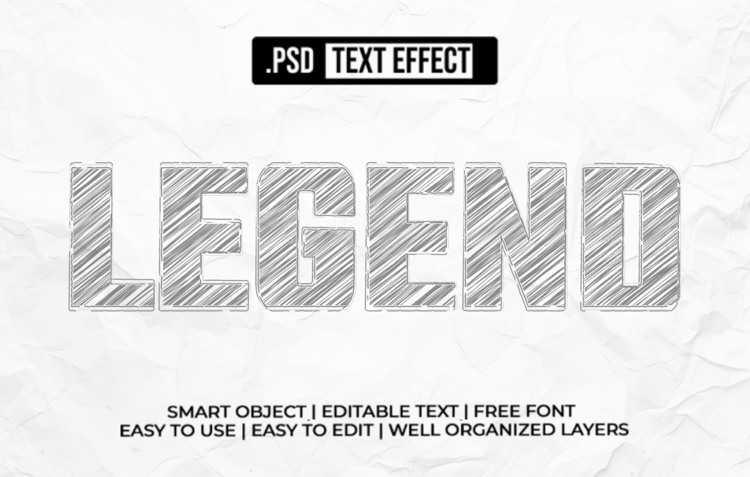 Sketch Hand Drawn Text Effect psd
