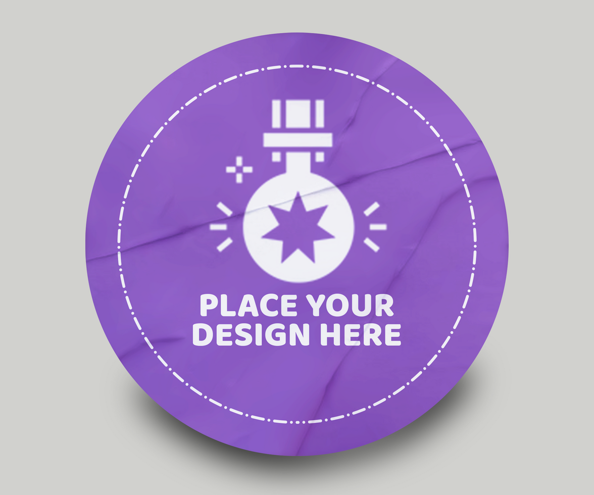 Realistic Circle Sticker Mockup Template psd