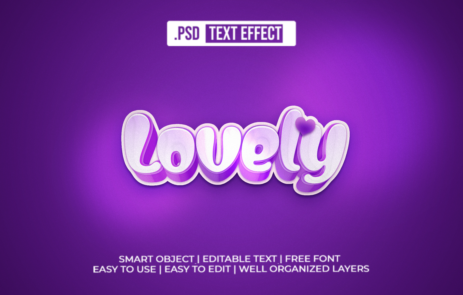 Lovely 3D Text Effect psd