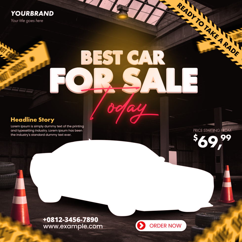 elegant car for your social media psd