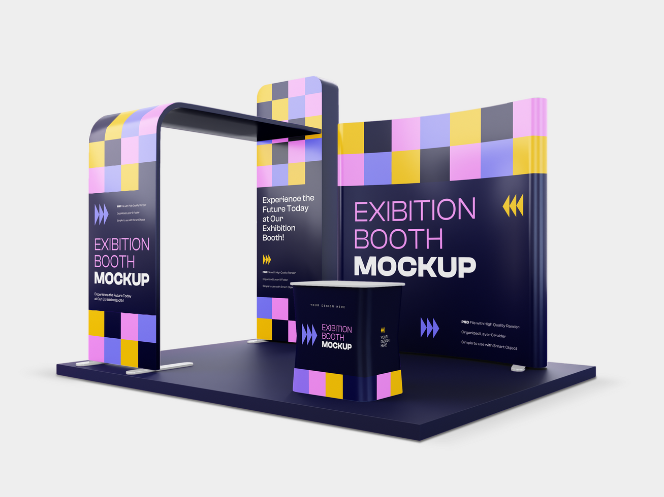 Exhibition Booth 3D Mockup psd