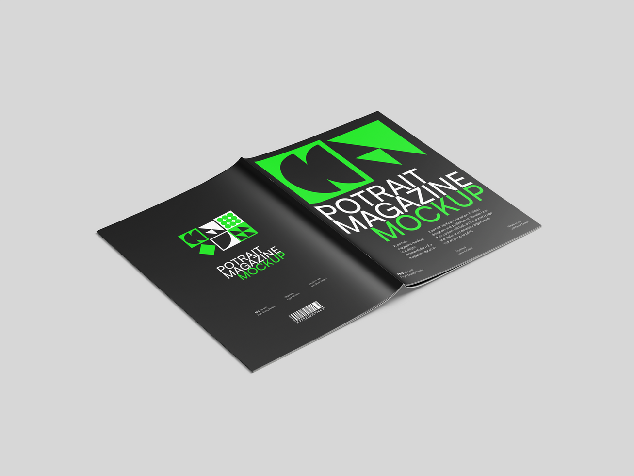 Cover Portrait Magazine Mockup psd