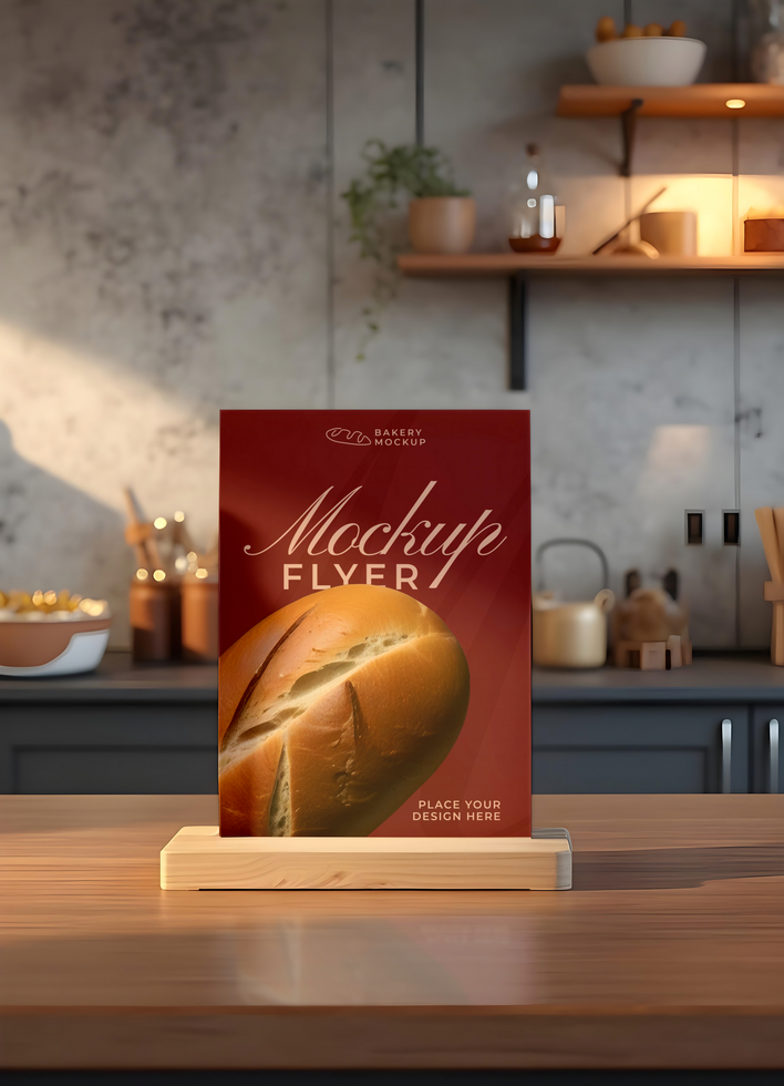 Mini Poster Promo branding bread store shop mockup psd