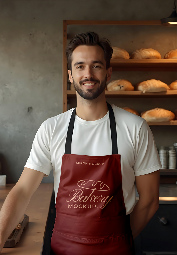 Appron branding bread store shop mockup psd