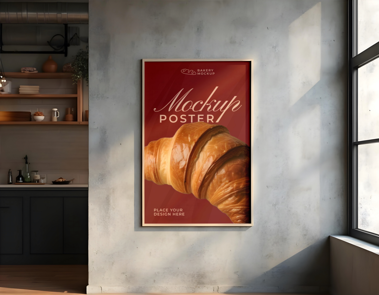 Poster Menu branding bread store shop mockup psd