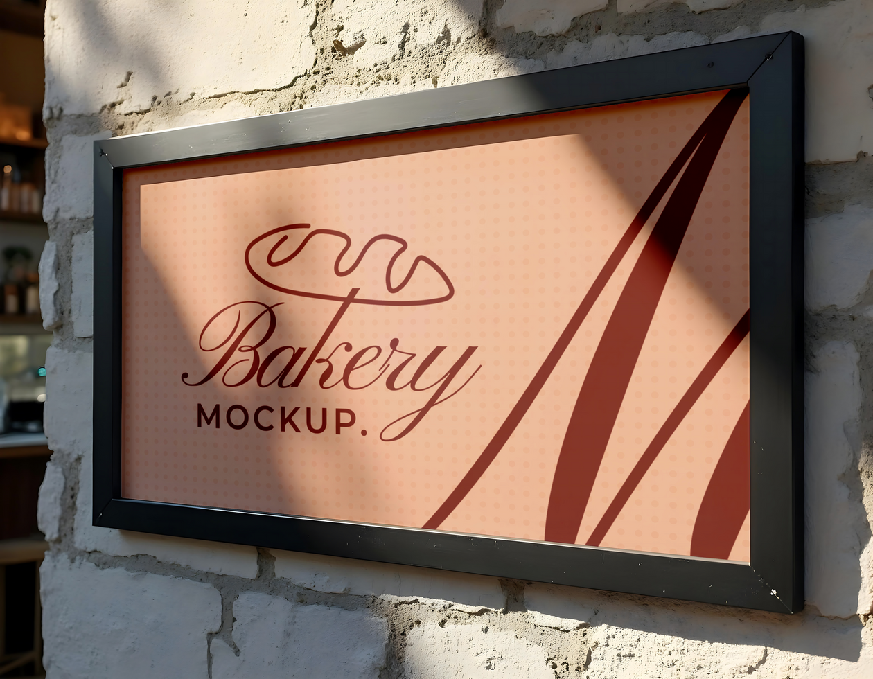 Label Sign branding bread store shop mockup psd