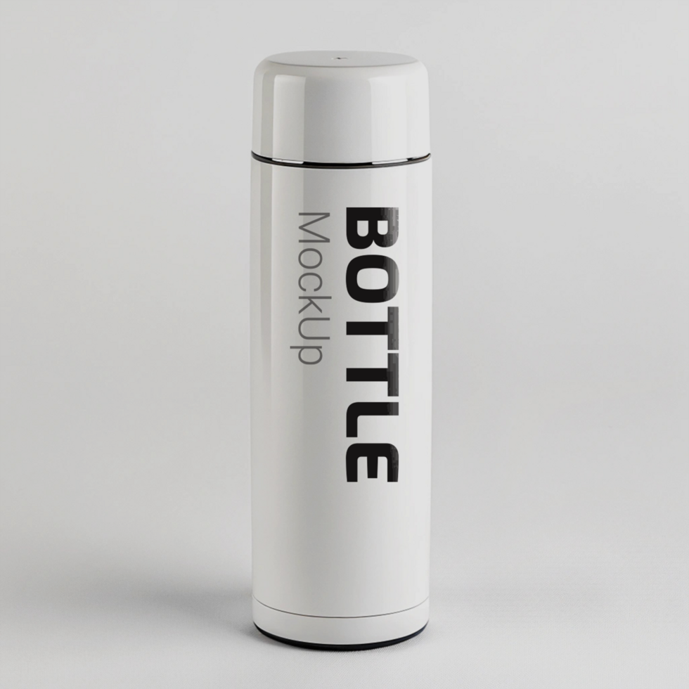 thermal white bottle mockup template psd