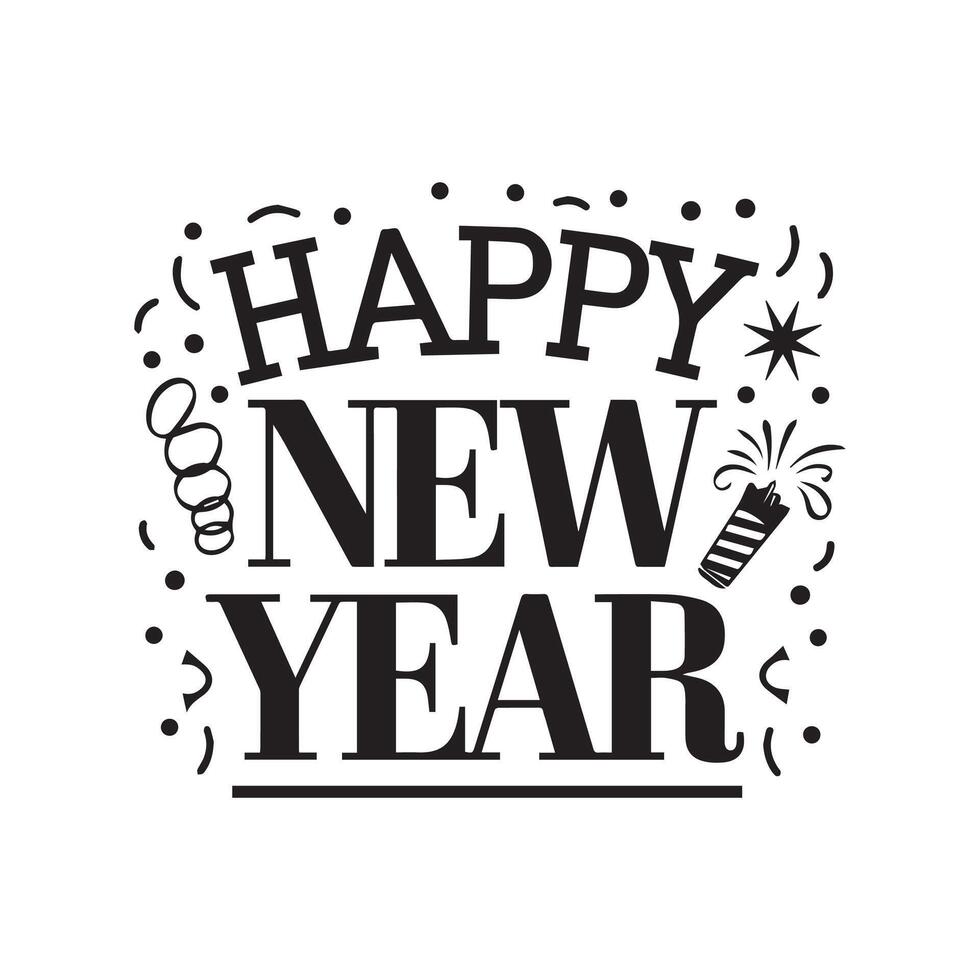 Happy new year lettering on a white background vector