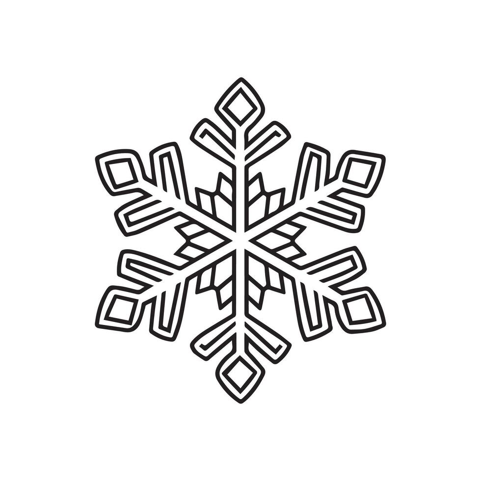 A snowflake is shown in a line drawing 53077036 Vector Art at Vecteezy