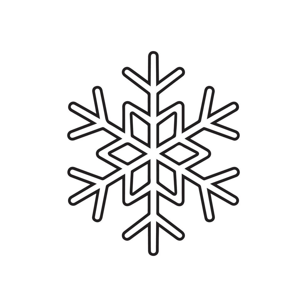 Snowflake icon in line style on white background vector