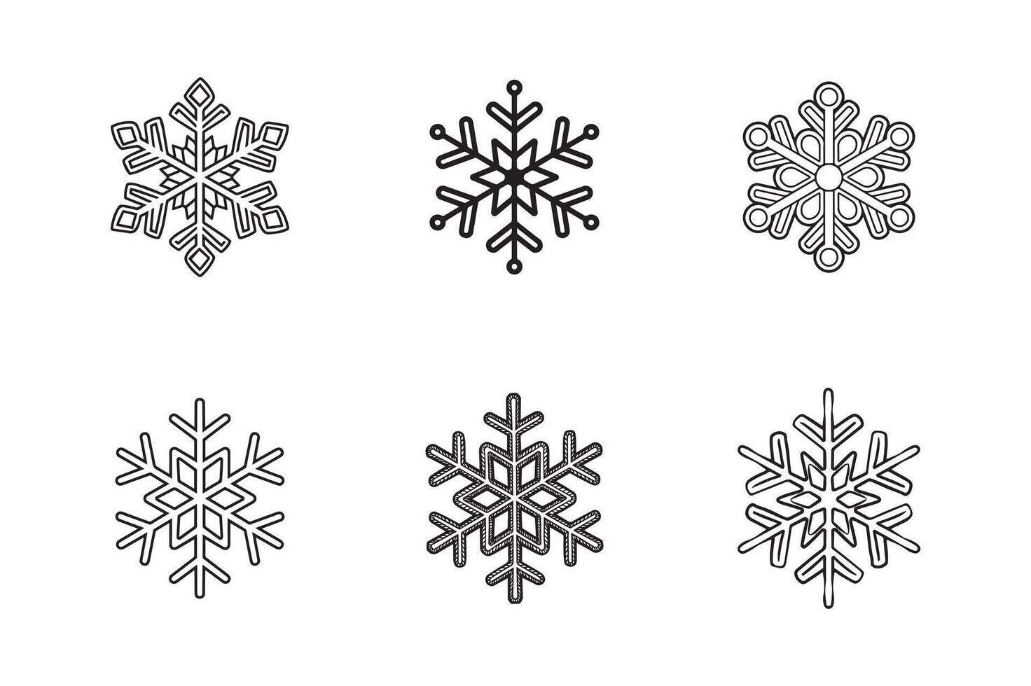 Snowflake icon set illustration vector