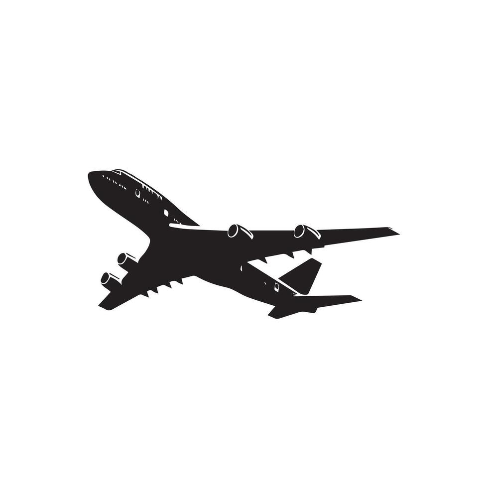Airplane silhouette on white background vector